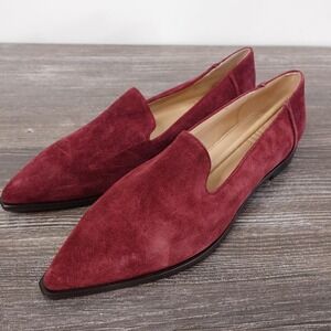 New! Frye Shoes Womens Size 6 Red Kenzie Venetian Loafer Suede Flats Pointed Toe